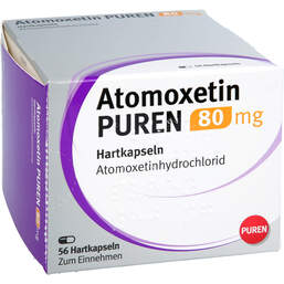 Abbildung: Atomoxetin Puren 80 mg Hartkapseln 56 St, Hartkapseln PZN 14375749