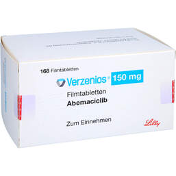 Abbildung: Verzenios 150 mg Filmtabletten 168 St, Filmtabletten PZN 14376105