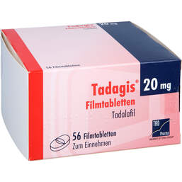 Abbildung: Tadagis 20 mg Filmtabletten 56 St, Filmtabletten PZN 14376720