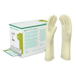Abbildung: Vasco OP Powdered Handschuhe Latex Größe 6,5 naturweiß 2X50 St, Handschuhe PZN 14382695