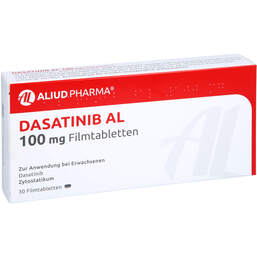 Abbildung: Dasatinib AL 100 mg Filmtabletten 30 St, Filmtabletten PZN 14385268