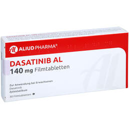 Abbildung: Dasatinib AL 140 mg Filmtabletten 30 St, Filmtabletten PZN 14385274