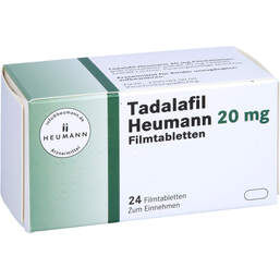 Abbildung: Tadalafil Heumann 20 mg Filmtabletten 24 St, Filmtabletten PZN 14403405