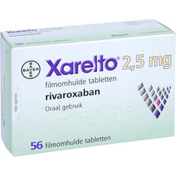 Abbildung: Xarelto 2,5 mg Filmtabletten 1X56 St, Filmtabletten PZN 14406467