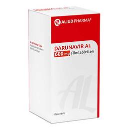 Abbildung: Darunavir AL 600 mg Filmtabletten 60 St, Filmtabletten PZN 14407308