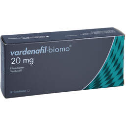 Abbildung: Vardenafil-biomo 20 mg Filmtabletten 8 St, Filmtabletten PZN 14413266