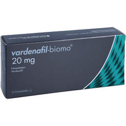 Abbildung: Vardenafil-biomo 20 mg Filmtabletten 12 St, Filmtabletten PZN 14413272