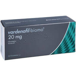 Abbildung: Vardenafil-biomo 20 mg Filmtabletten 24 St, Filmtabletten PZN 14413289