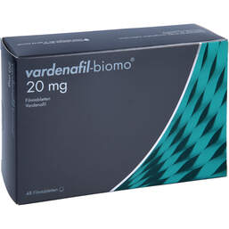 Abbildung: Vardenafil-biomo 20 mg Filmtabletten 48 St, Filmtabletten PZN 14413295