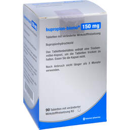 Abbildung: Bupropion-biomo 150 mg Tabletten mit veränd.Wst.-Frs. 90 St, Tablette mit veränderter Wirkstofffreisetzung PZN 14413361