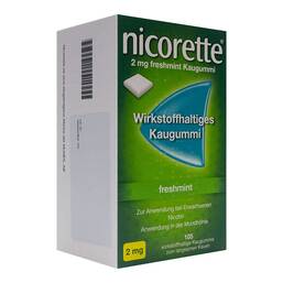 Abbildung: Nicorette Kaugummi 2 mg freshmint 105 St, Kaugummi PZN 14417063