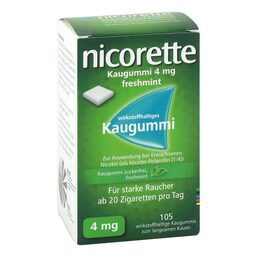 Abbildung: Nicorette Kaugummi 4 mg freshmint 105 St, Kaugummi PZN 14417086