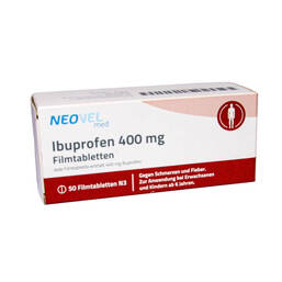 Abbildung: Ibuprofen Filmtabletten 400 mg / Neovel Filmtabletten, 50 St PZN 14436899