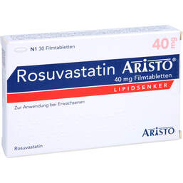 Abbildung: Rosuvastatin Aristo 40 mg Filmtabletten 30 St, Filmtabletten PZN 14438674