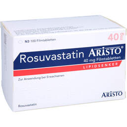 Abbildung: Rosuvastatin Aristo 40 mg Filmtabletten 100 St, Filmtabletten PZN 14438680