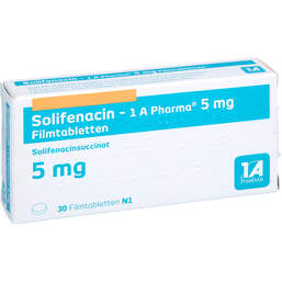 Abbildung: Solifenacin-1A Pharma 5 mg Filmtabletten 30 St, Filmtabletten PZN 14440903