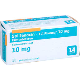 Abbildung: Solifenacin-1A Pharma 10 mg Filmtabletten 90 St, Filmtabletten PZN 14440961