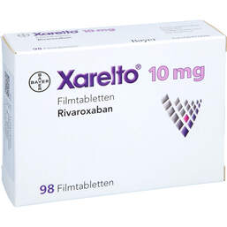 Abbildung: Xarelto 10 mg Filmtabletten 98 St, Filmtabletten PZN 14447816