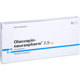 Abbildung: Olanzapin-neuraxpharm 2,5 mg Filmtabletten 28 St, Filmtabletten PZN 14447934