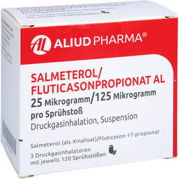 Abbildung: Salmeterol / Fluticasonpropionat AL 25µg / 125µg 3x120 3 St, Dosieraerosol PZN 14465234