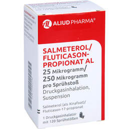 Abbildung: Salmeterol / Fluticasonpropionat AL 25µg / 250µg 120 1 St, Dosieraerosol PZN 14465240