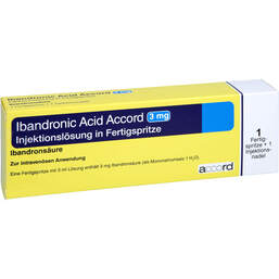 Abbildung: Ibandronic Acid Accord 3mg / 3ml Injektionslösung Fertigspritze  1 St, Injektionslösung PZN 15023426