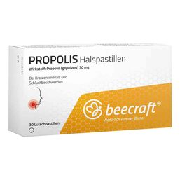 Abbildung: Beecraft Propolis Halspastillen Lutschpastillen, 30 St PZN 15024093