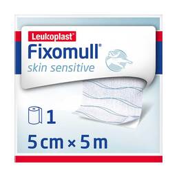 Abbildung: Fixomull Skin Sensitive 5 cmx5 m 1 St, Pflaster PZN 15190928
