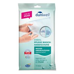 Abbildung: Duniwell Einmal Pflege Waschhandschuhe 15 St PZN 15196517