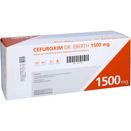 Abbildung: Cefuroxim Dr. Eberth 1500 mg Pulver zur H.einer Injektion - / Infusionsl. 10 St, Pulver zur Herstellung einer Injektions- oder Infusionslsg. PZN 15197178