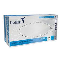 Abbildung: Kolibri Premium U.Hands.Nitril unsteril pf M blau 100 St, Handschuhe PZN 15198999