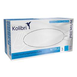 Abbildung: Kolibri Premium U.Hands.Nitril unsteril pf L blau 100 St, Handschuhe PZN 15199007