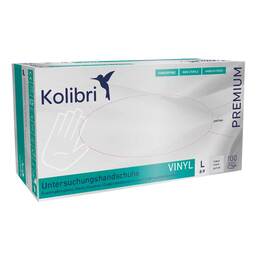 Abbildung: Kolibri Premium U.Hands.Vinyl unsteril pf L transparent  100 St, Handschuhe PZN 15199177