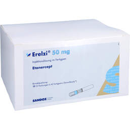 Abbildung: Erelzi 50 mg Injektionslösung im Fertigpen 12 St, Injektionslösung PZN 15200153
