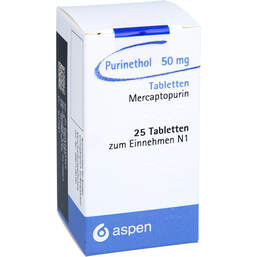 Abbildung: Puri-Nethol 50 mg Tabletten 25 St, Tabletten PZN 15201336