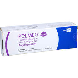 Abbildung: Pelmeg 6 mg Injektionslösung Fertigspritze mit autom.Nadels. 1 St, Injektionslösung PZN 15202318