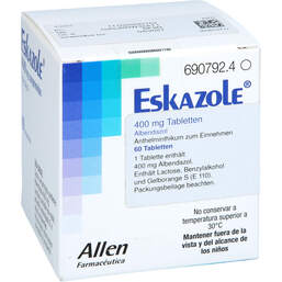 Abbildung: Eskazole Tabletten 60 St, Tabletten PZN 15202927