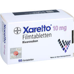 Abbildung: Xarelto 10 mg Filmtabletten 98 St, Filmtabletten PZN 15204369