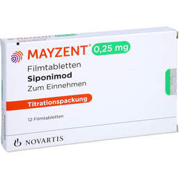 Abbildung: Mayzent 0,25 mg Filmtabletten 12 St, Filmtabletten PZN 15227459