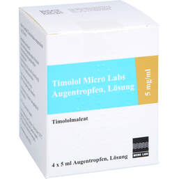 Abbildung: Timolol Micro Labs 5 mg / ml Augentropfen Lösung 4X5 ml, Augentropfen PZN 15228281