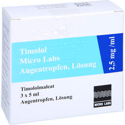 Abbildung: Timolol Micro Labs 2,5 mg / ml Augentropfen Lösung 3X5 ml, Augentropfen PZN 15228341