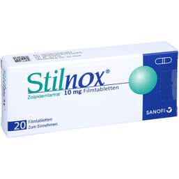Abbildung: Stilnox 10 mg Filmtabletten 20 St, Filmtabletten PZN 15235186