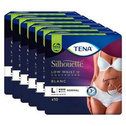 Abbildung: TENA Silhouette LOW WAIST BLANC Normal Pants L bei Inkontinenz 6X10 St PZN 15236458
