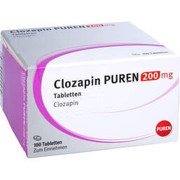 Abbildung: Clozapin Puren 200 mg Tabletten 100 St, Tabletten PZN 15237021