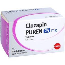 Abbildung: Clozapin Puren 25 mg Tabletten 100 St, Tabletten PZN 15237038