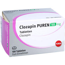 Abbildung: Clozapin Puren 50 mg Tabletten 100 St, Tabletten PZN 15237067