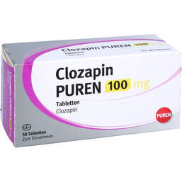 Abbildung: Clozapin Puren 100 mg Tabletten 50 St, Tabletten PZN 15237096