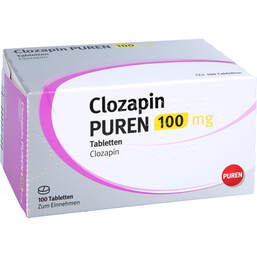 Abbildung: Clozapin Puren 100 mg Tabletten 100 St, Tabletten PZN 15237104