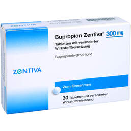 Abbildung: Bupropion Zentiva 300 mg Tabletten mit veränd.Wst.-Frs. 30 St, Tablette mit veränderter Wirkstofffreisetzung PZN 15239422