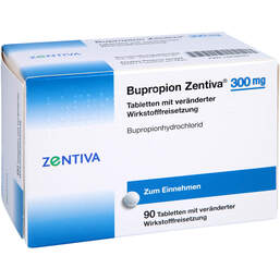 Abbildung: Bupropion Zentiva 300 mg Tabletten mit veränd.Wst.-Frs. 90 St, Tablette mit veränderter Wirkstofffreisetzung PZN 15239445